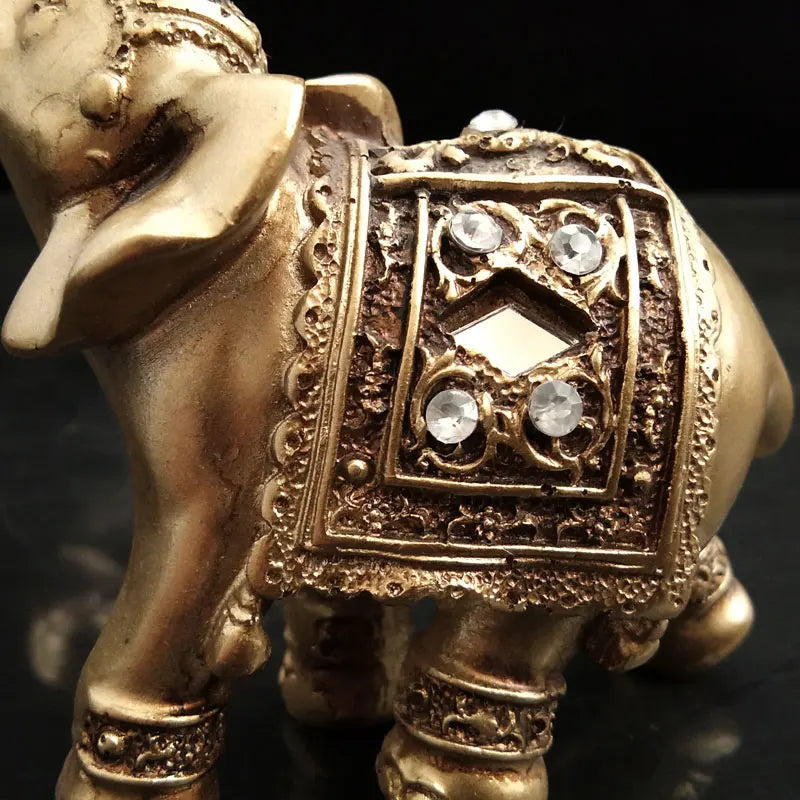 2PCS Feng Shui Resin Elephant Figurines