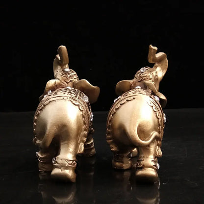 2PCS Feng Shui Resin Elephant Figurines