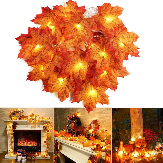 2/3/6M Decoration Artificial Maple Leaf Leaves Led Light