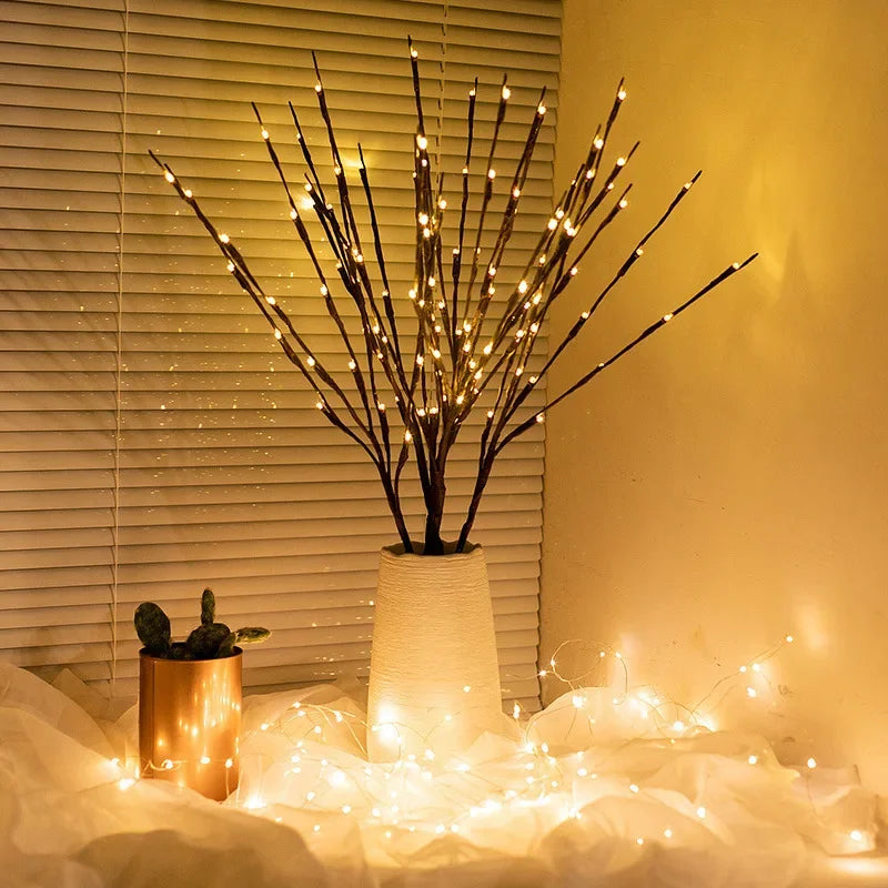 New Year 2024 Creative Willow Twig Branch Lights