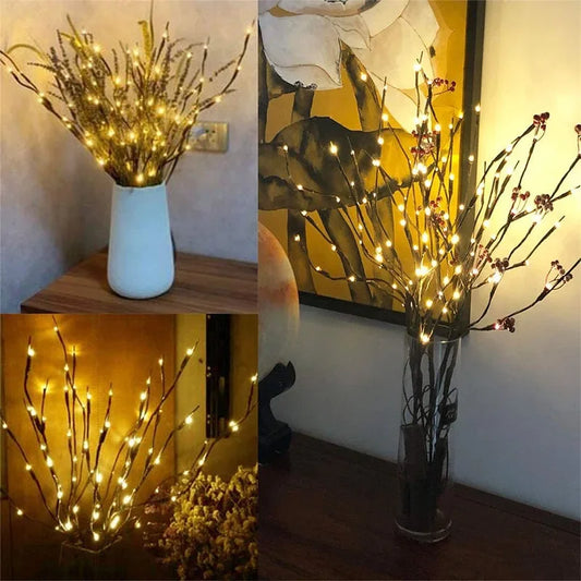New Year 2024 Creative Willow Twig Branch Lights