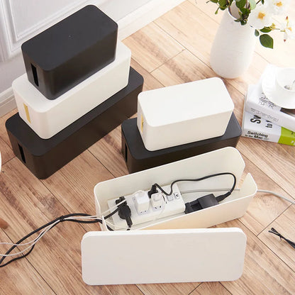 Convenient Black White Cable Tidy Storage Box