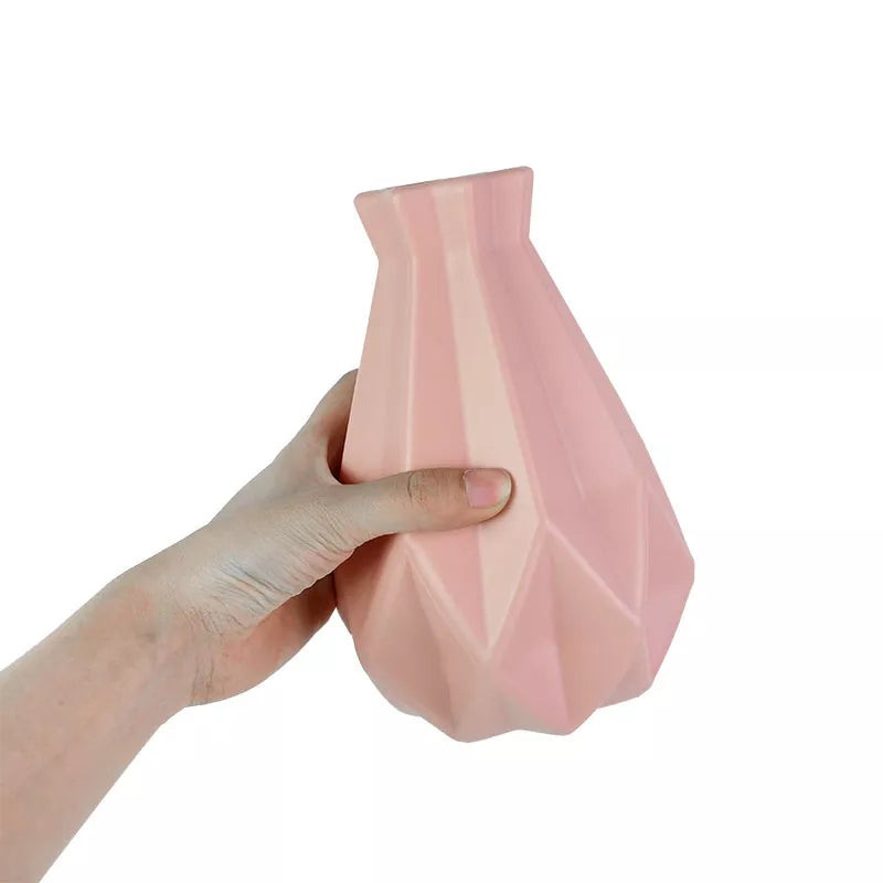 Modern Flower Vase White Pink Blue Plastic Pot
