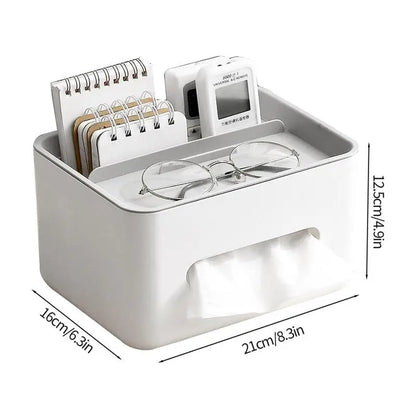 Desk Tissue Box Holder with Phone Stand