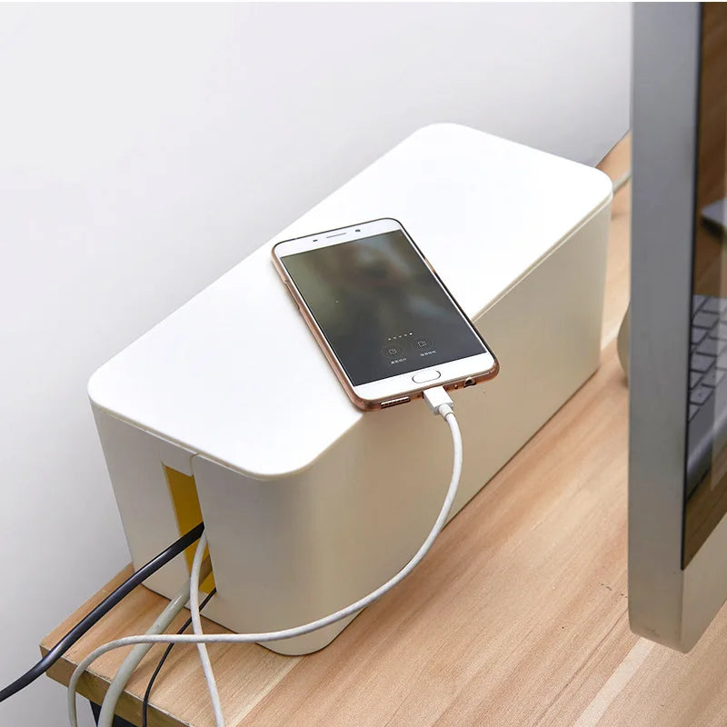 Convenient Black White Cable Tidy Storage Box