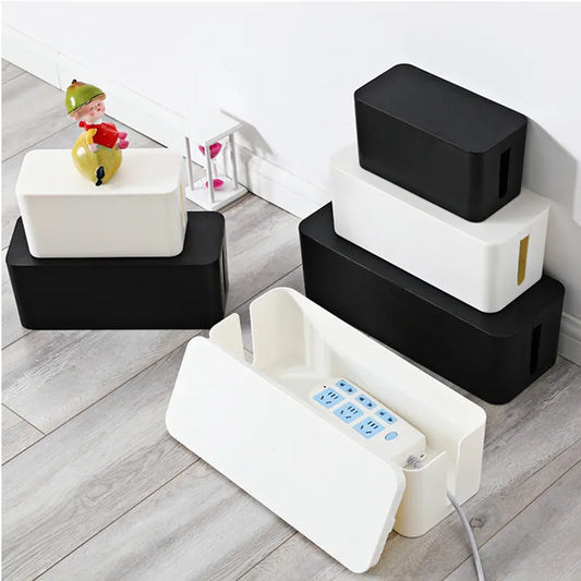 Convenient Black White Cable Tidy Storage Box